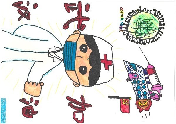 法律合规部 秦璇 子女:罗俊辰 男 8岁《我心中的抗疫英雄》.jpg